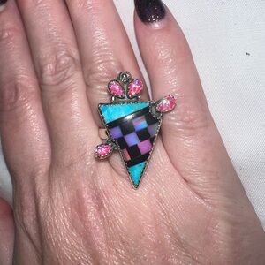 Sterling silver lightning bolt ring